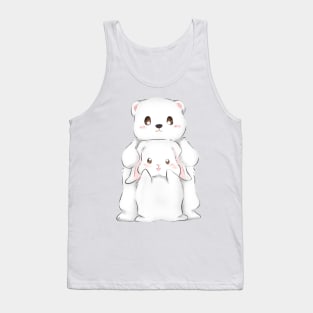 White Bunny and Bear _ spooning Tank Top